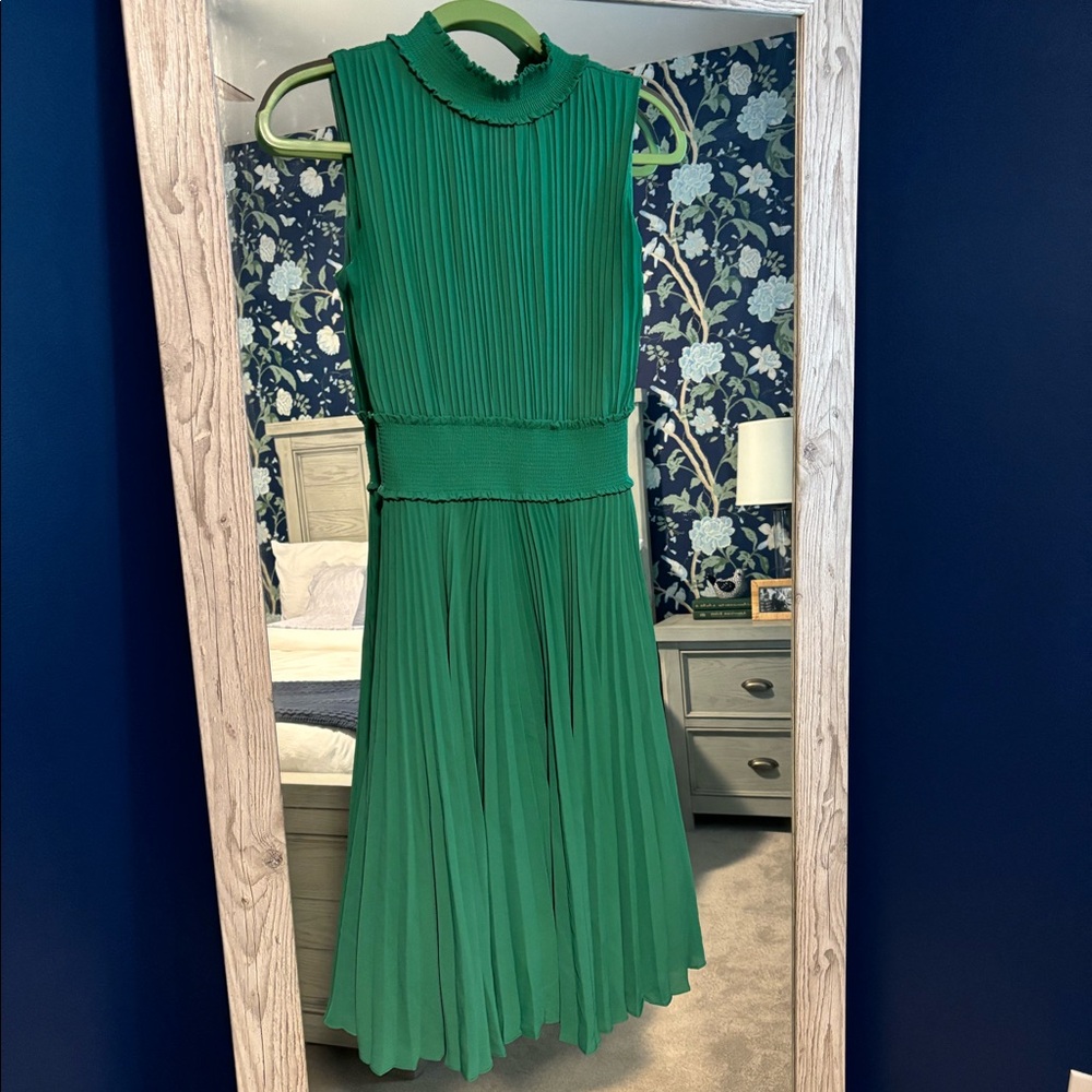 Kelly Green High Neck Work Dress
